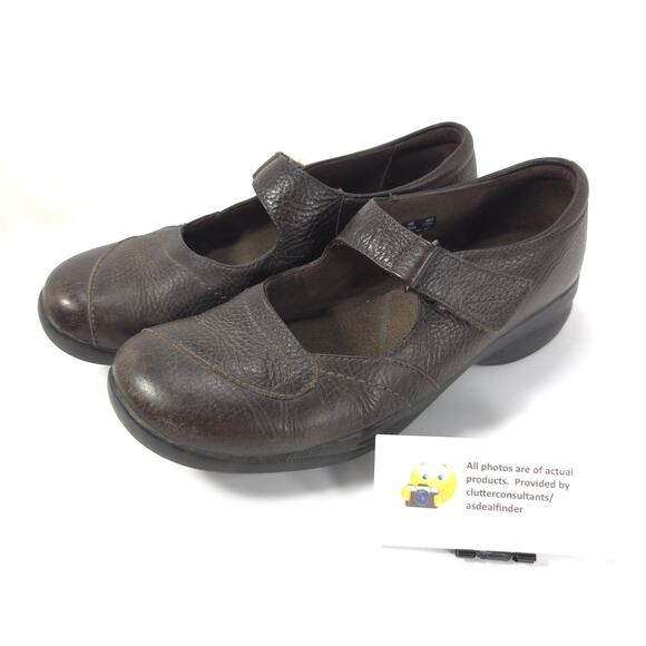 Clarks Leather Casual Slip On Mary Jane Womens Size 9 26068773 Brown - Picture 1 of 9